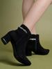 Shoetopia Stivaletti Corti da Donna con Tacco Chunky e Suola Antiscivolo, Comodi Stivaletti alla Caviglia alla Moda | Suola Morbida e Ammortizzata | Casual, per Feste e Invernali