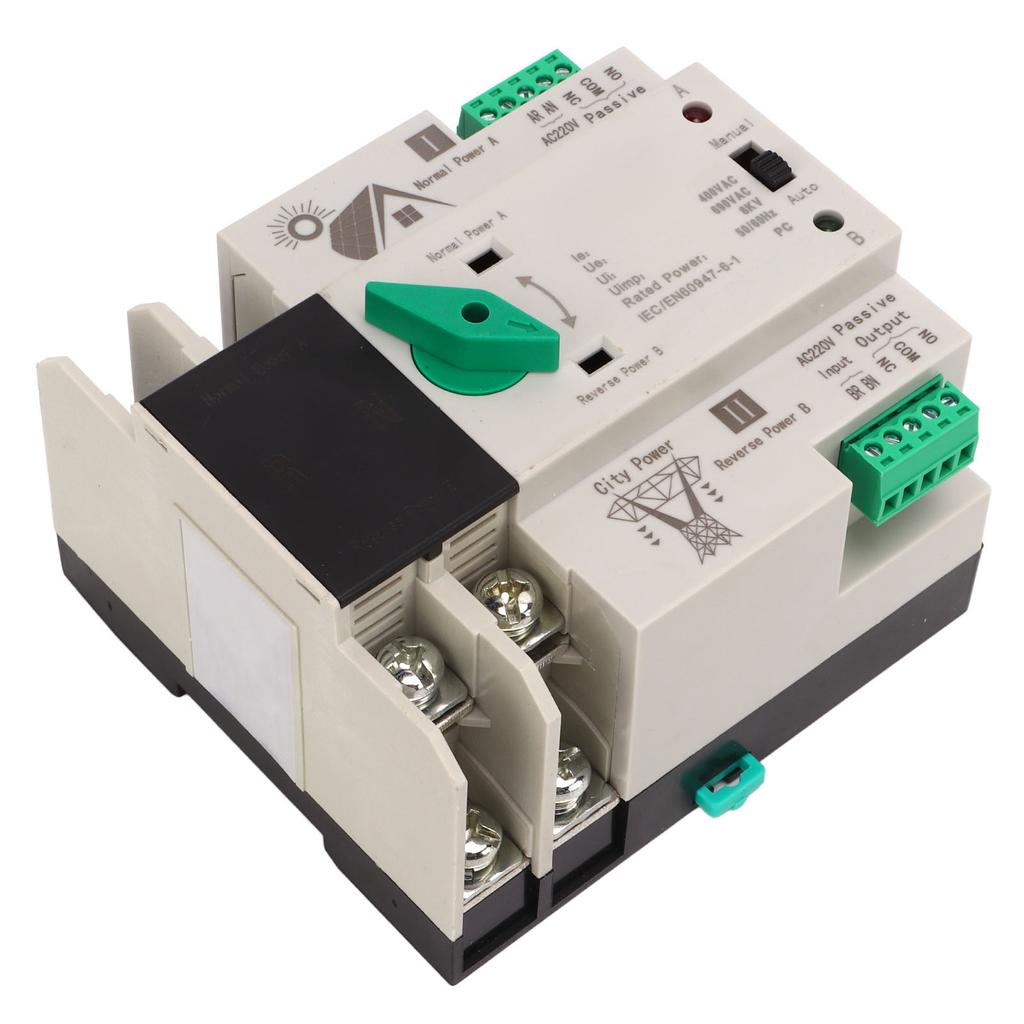 Dual Power Automatic Transfer 2P Millisecond Circuit Fast Controller PV Type AC220V