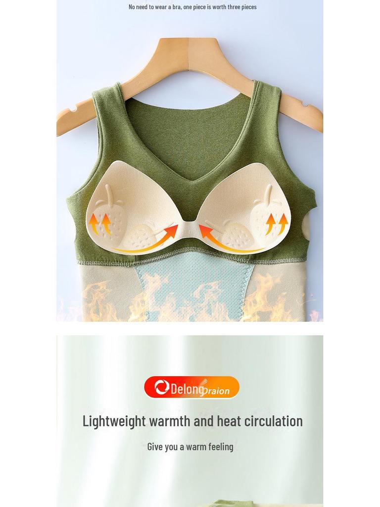 Women's Self-Heating Fleece Vest with Chest Pads for Autumn and Winter