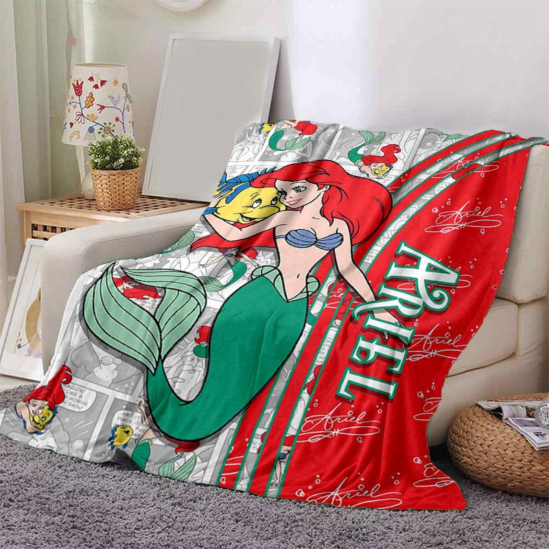 

1pc. Ariel Mermaid Cartoon Blanket, Seasonal Universal Home Decor,Soft Flannel Throw Blanket, Versatile & Cozy for Bedroom, Living Room, Tra 100x150cm