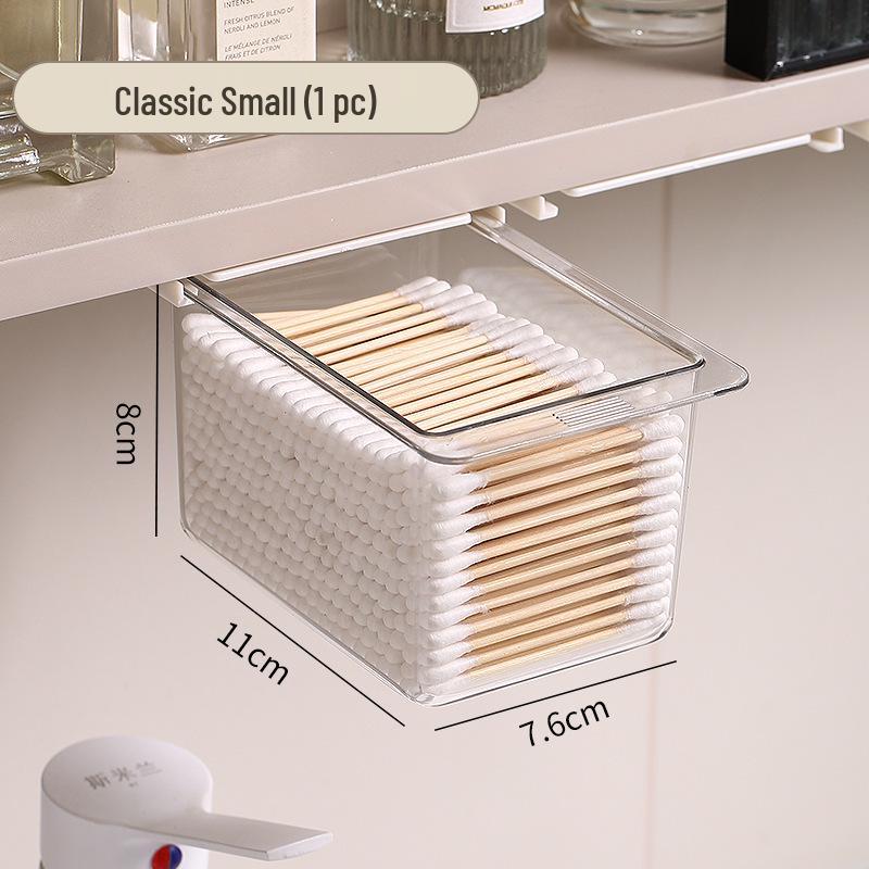 Коробка для хранения в ванной с зеркалом выдвижным ящиком и пыленепроницаемой выдвижной полкой для ватных палочек и макияжа 794₽