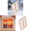 Wooden Dollhouse Diy Miniature Door And Window Set For Crafting And Home Decoration