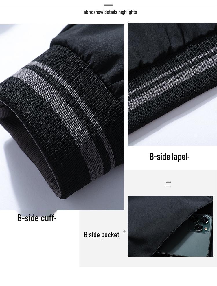 Men's Double-Sided Cotton Jacket: Casual Loose Fit, Spring/Autumn Pilot Baseball Style