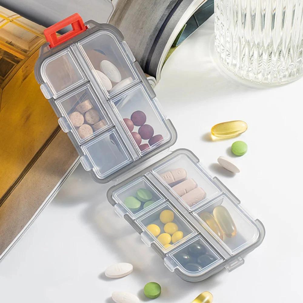 New Hot Premuim Portable 10 Grids Pill Cases Small Organizer Box Weekly Travel Pill Case Container for Vitamin Fish Oil Daily