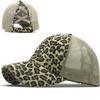 Peaked Cap European and American Leopard Print Ponytail Old Mesh Breathable Thin Summer Sunscreen Visor Baseball Cap