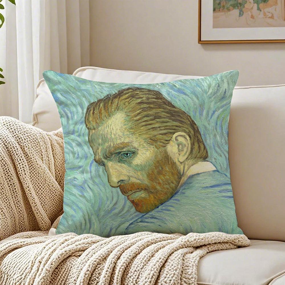 Van Gogh Starry Sky Oil Painting Cushion Cover Pillowcase Antidustmite Living Room Sofa Decor Cushion Room