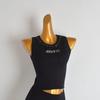 Round Neck Heavy Industry Woven Diamond Letters Knitting Camisole Women's Summer Silm Slim Looking All-Matching Sleeveless Tops