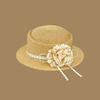 New Spring Summer Women'S Straw Woven Sun Hat Polka Dot Flower Vacation Beach Hat Facial Contouring Wearing Matching Accessories