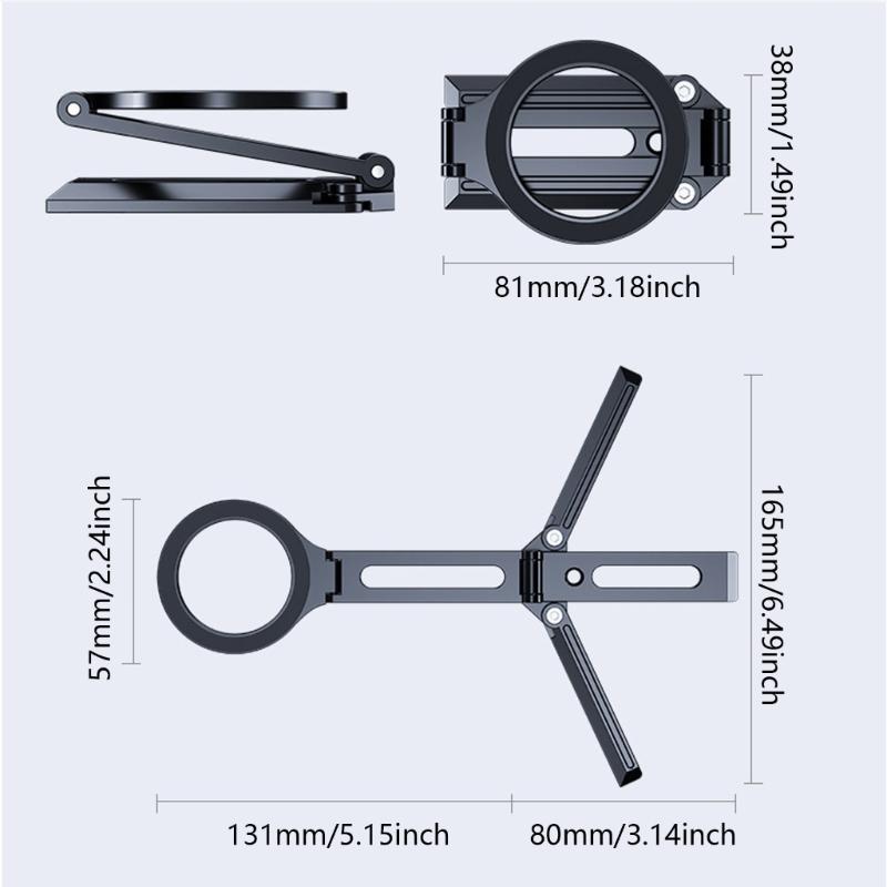 Space Saving Aluminum Phone Holder Support Rack With Magnetic Folding Feature For Various Setting Easy Transport and Use