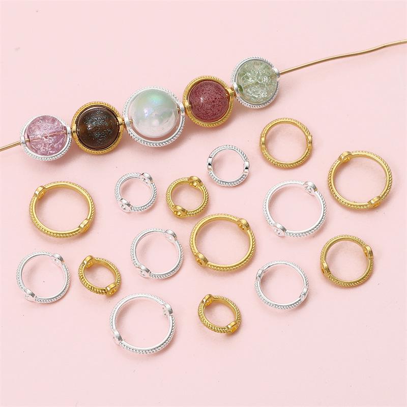 Alloy Color-Retaining Lace Bead Ring for DIY Bracelets & Necklaces