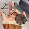 Vintage Luxury Brand Photochromic Myopia Glasses Women Anti Blue Light Near Sight Glasses Round Frame Diopter Eyewear 0 To -4.0