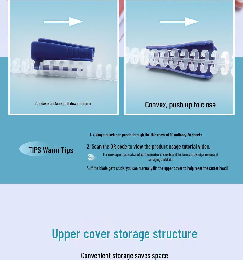 Kede You Manual A4 Ten-Hole Punch for Ring Binders