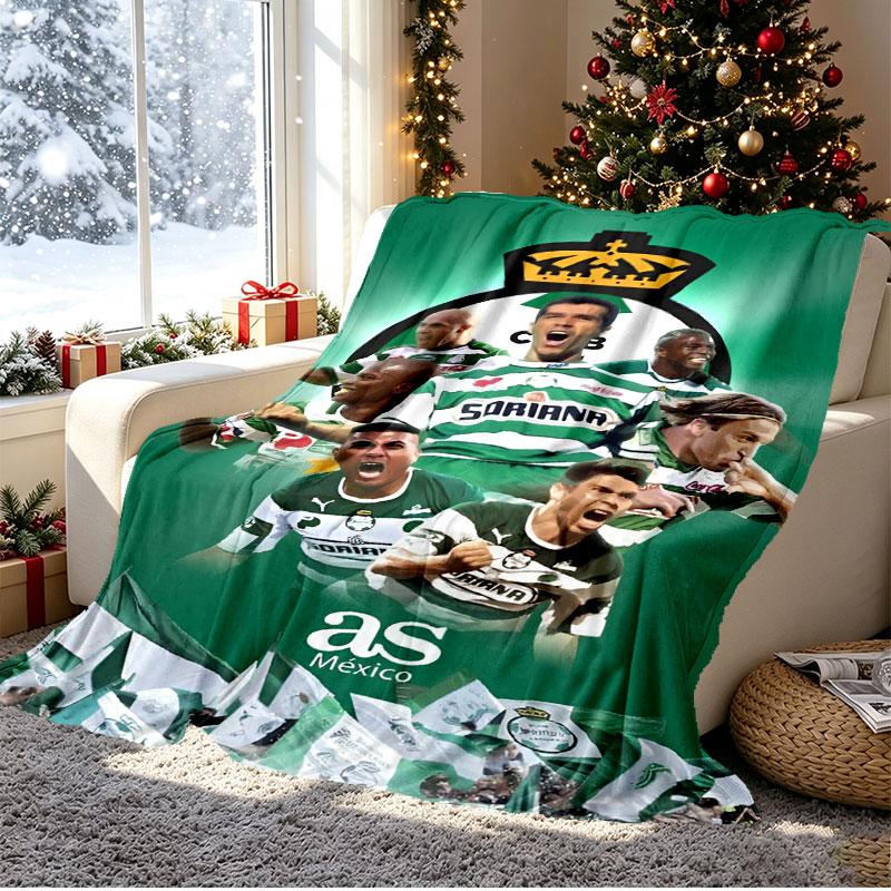 Club Santos Laguna Pattern Blanket for Home Decoration, Bed, Sofa, Car Travel, Camping, Suitable for All Seasons, Birthday Christmas Gift