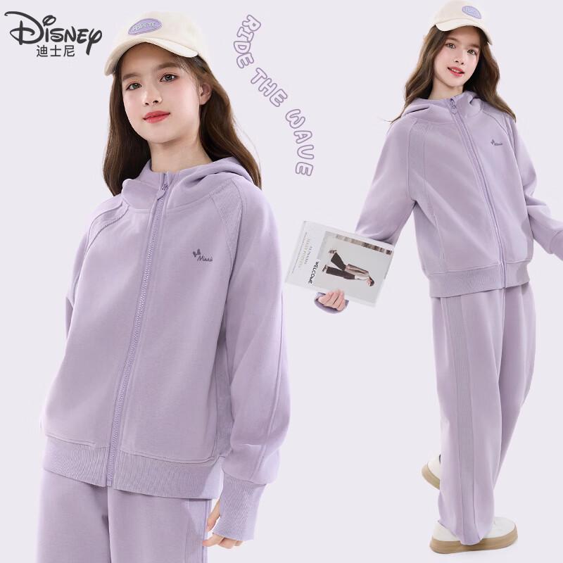 Disney Girls  Casual Zipper Hooded Tracksuit Set 170