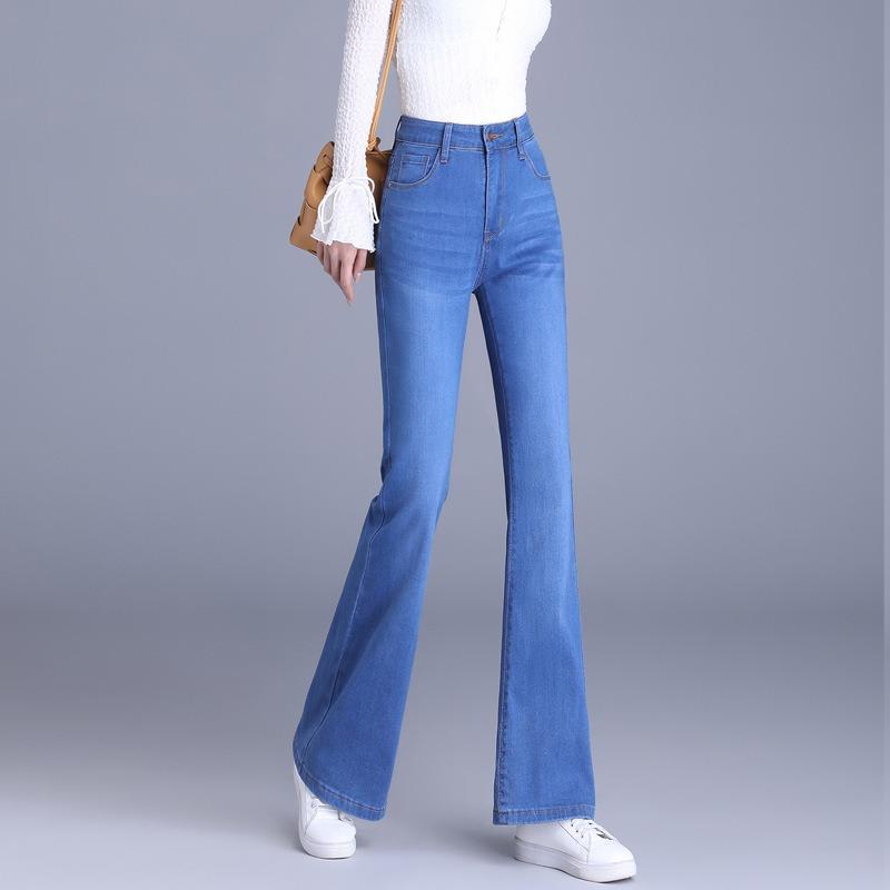 Micro-flared Stretch Jeans High-waisted Flared Slim Casual Pants for Women