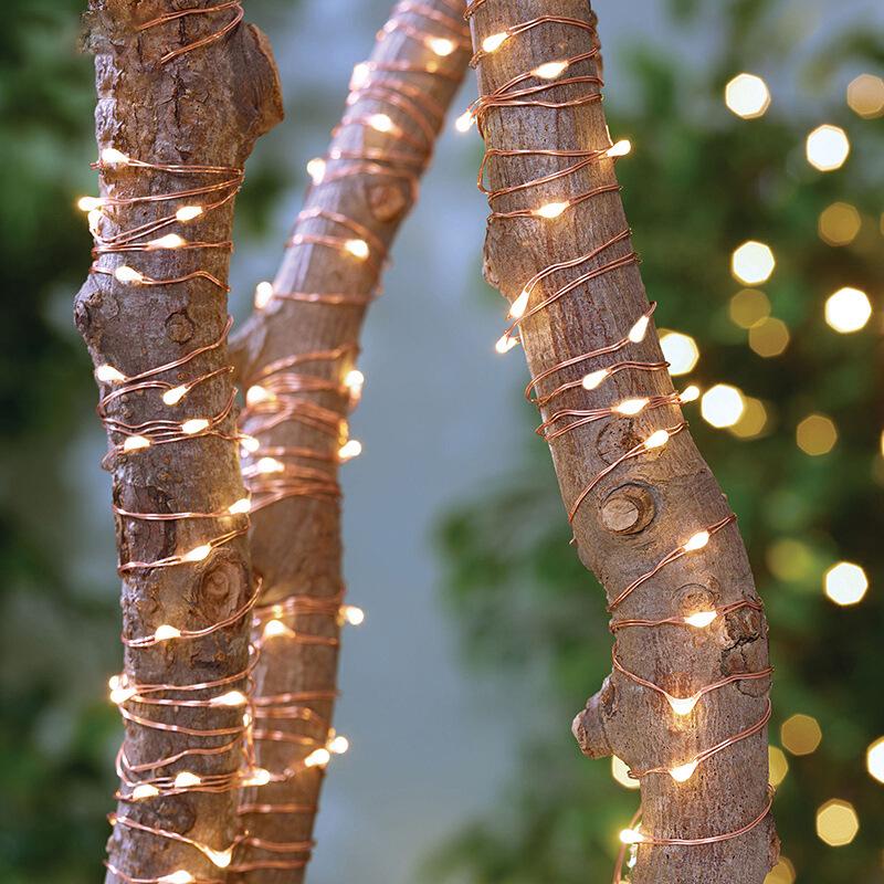 Outdoor Solar Copper Wire String Lights for Festivals and Parks
