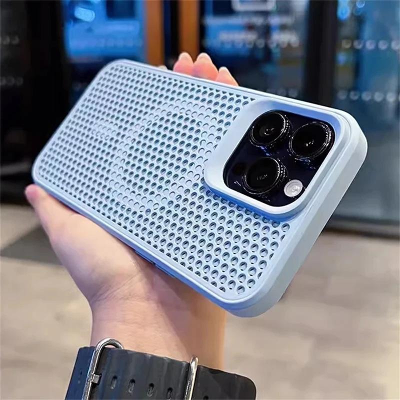 Dissipate Heat Magsafe Phone Case For iPhone 11 12 13 14 15 16 Pro Max Plus Magnetic Shockproof Bumper Back Cover
