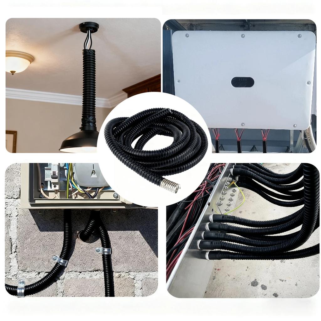 1/2pcs Liquid Tight Flexible Conduit 3 Meters,4-20mm PVC Coated Steel for Outdoor Cable Protection,Durables Oil Resistant Tubing