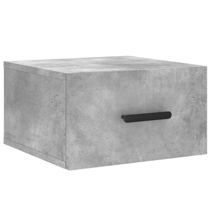 VidaXL Wall-mounted Bedside Table Concrete Grey 35x35x20 Cm 829844