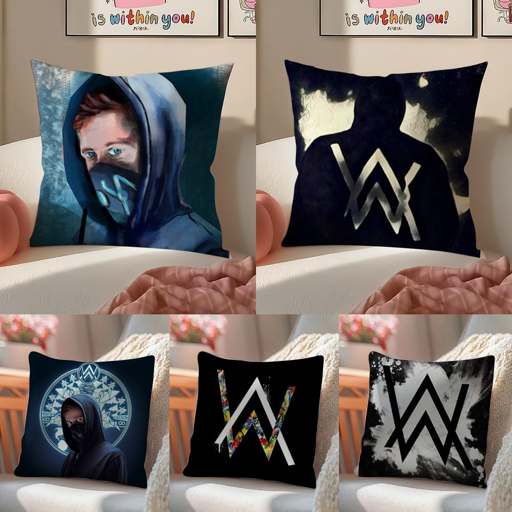 Popular Dynamic Dj AAlan Walker Cushion Cover Pillowcase Short Plush Invisible Zipper Room Sofa Cushion Cover