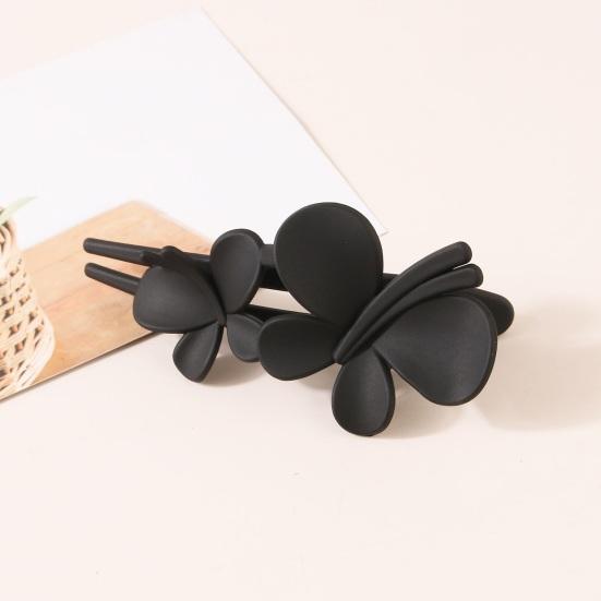 Women Solid Color Strong Grip Hair Clip Exquisite Anti-slip Butterflies Decor Elegant Hairpin Hair Accessories