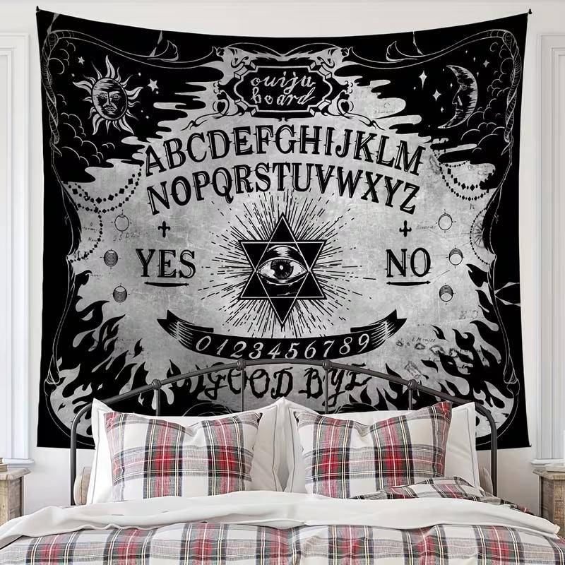 2D Ouija Board Tapestry, Gothic Sun Moon Wall Hanging Background Cloth 47.2x31.5inch/120*80cm