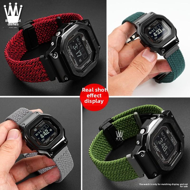 Elastic nylon Watchband For Casio DW-H5600 Series 40th Anniversary dw h5600 Magnetic buckle Watch Strap Quick release Bracelet