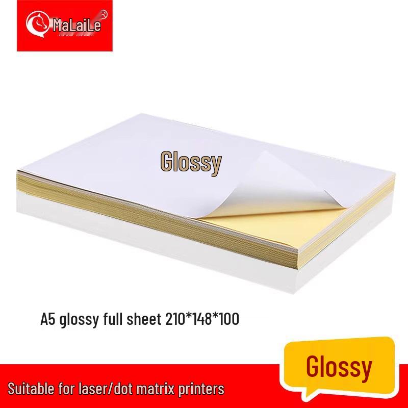 A4 Matte Self-Adhesive Printing Paper - 100 Sheets