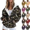 Women's Fashion Casual Halloween Printed Sweatshirt Long Sleeve With Pocket Cardigan Jacket Zipper Hoodie Coat