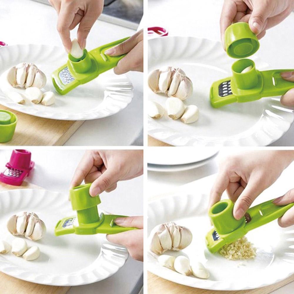 1ks multifunkční plastové lisy na česnek Kuchyňské pomůcky Sekáček Řezák Nástroje na mletí česneku