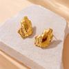 Fashion Irregular Geometry Ladies Stud Earrings 18K Gold Plated Stainless Steel Premium Texture Luxury Jewelry for Gift
