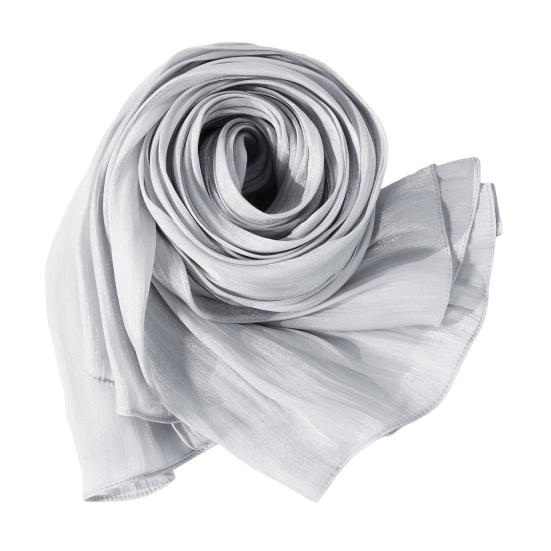 Women Turban Large Size Long Scarf Satin Crepe Fabric Breathable Soft Sheen Headscarf Vacation Photography Sun Protection Shawl