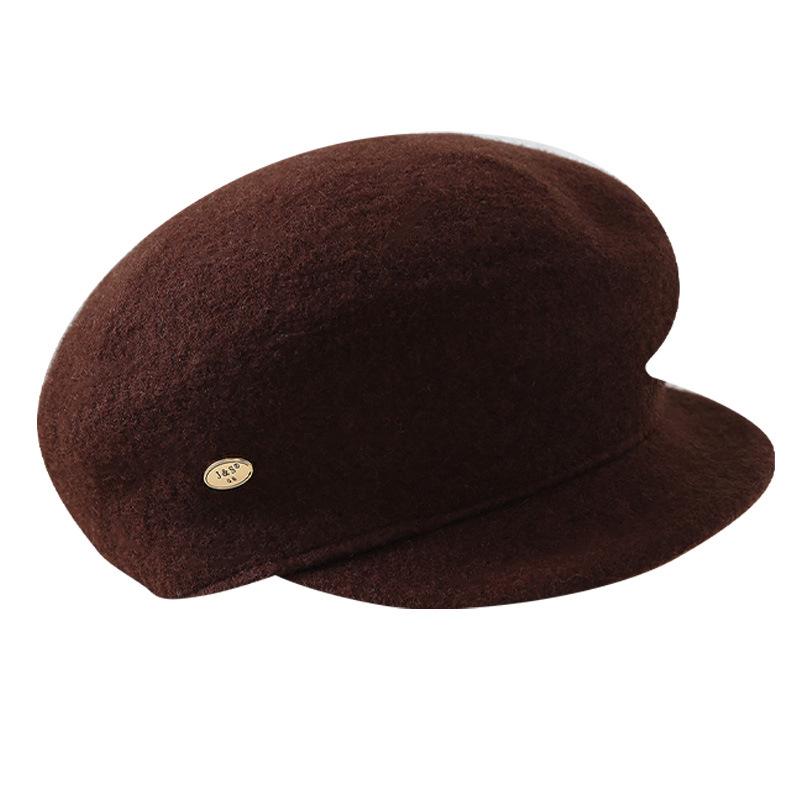 Simple Wool Personalized Cap Children Autumn and Winter Thickened Warm Retro Fashion British Style Star Anise Hat