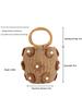 Handcrafted Fashion Bucket Bag: Pearl & Flower Woven Paper Rope Design