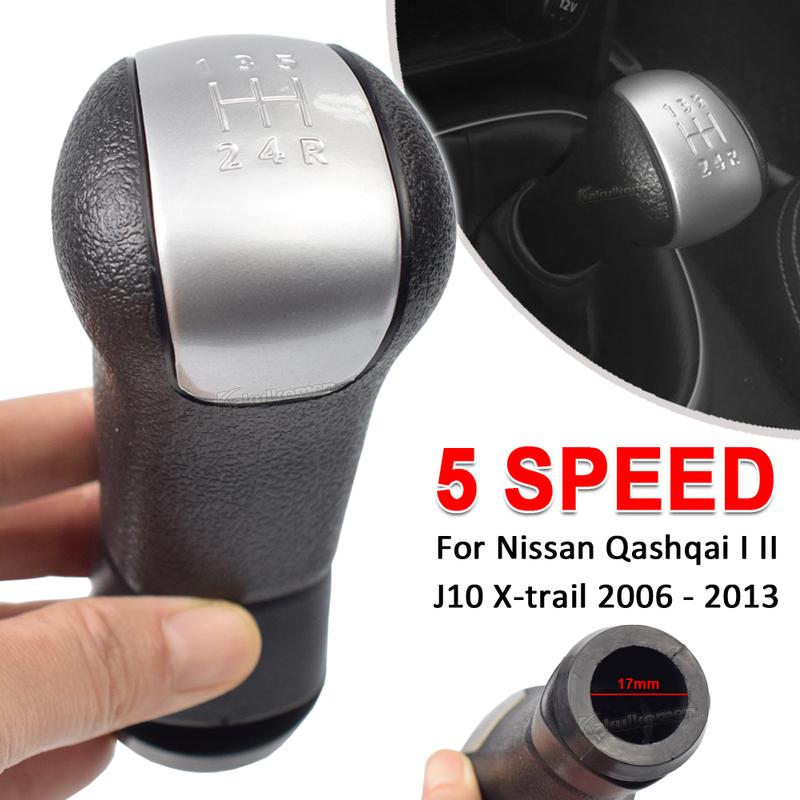 For NISSAN QASHQAI I J10 X-trail 2006-2013 QASHQAI II Leather Manual 5/6 Speed Car Gear Shift Knob Lever Gaitor Boot Cover