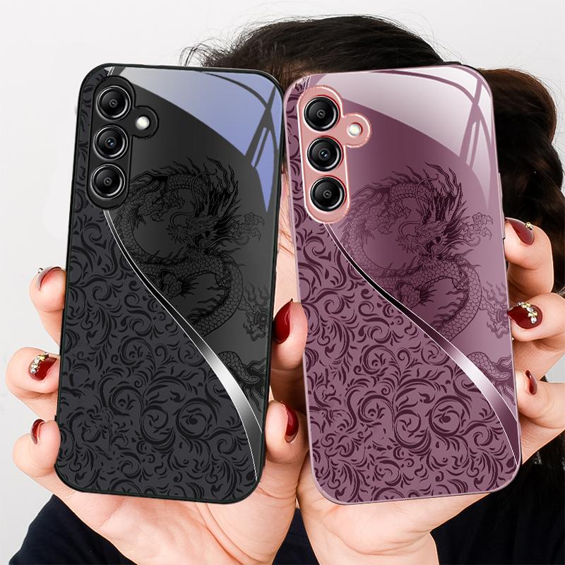 Dragon Totem Rose Purple For Samsung A20 30 22 23 24 25 26 31 32 A33 34 35 42 50 51 52 53 54 55 56 70 71 72 73 glass phone case