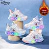 2026 Light-Up Elsa Princess Leather Sneakers for Girls - Luminous Sports & Running Shoes, Spring/Autumn.