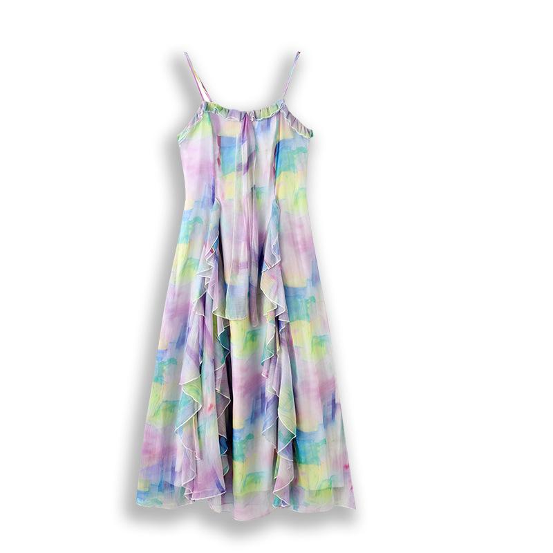 Summer New Style of Plus-size Women's Dress Set with Sun-protective Cardigan, Vest and Halter Dress
