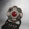 Vintage Women Hollow Floral Rhinestone Statement Ring Jewelry Party Cocktail