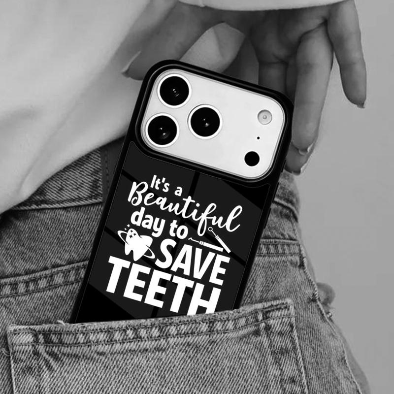 Dentist Tooth Quotes Phone Case for iPhone 16e 15 14 13 12 17 Pro Max Plus Air 17pro Cover Coque
