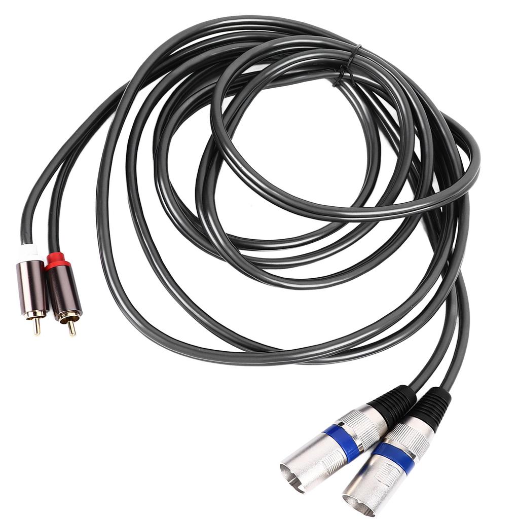 2 RCA to 2 XLR Cable Male Flexible PVC for Home Theater Audio Device Connection 3meter