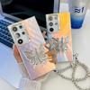 Samsung S25ultra Phone Case Laser Electroplating S24 All Inclusive Butterfly Bracket Bracelet A56 Hard Case