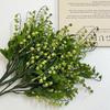 Multicolor Vanilla Artificial Flower Plastic Green Leaves Simulation Flower Photo Props 5 Forks Lifelike Flower Event Decor