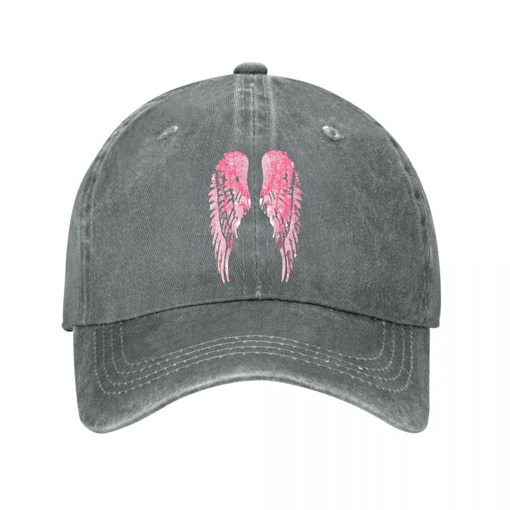 Pink Rhinestone Sparkling Angel Wings Patch New Vintage Washed Baseball Cap