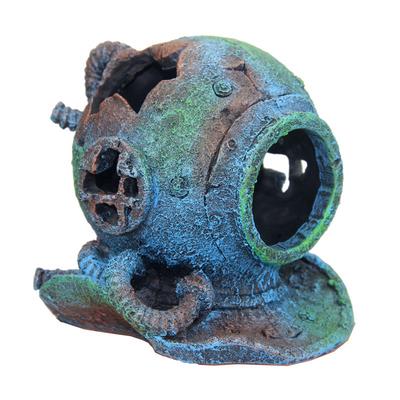 1 pz. Casco da sub in resina, relitto, acquario, serbatoio di pesce, decorazione creativa, ornamento, attraverso il riparo di riposo per il serbatoio