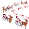 Christmas Santa Claus In Sleigh with Reindee Deer Ornaments Xmas New Year Gifts