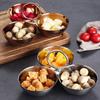 304 Stainless Steel Snack Bowl Circle Ring Handle Appetizer Platter Fruit Plate  Outdoor Camping