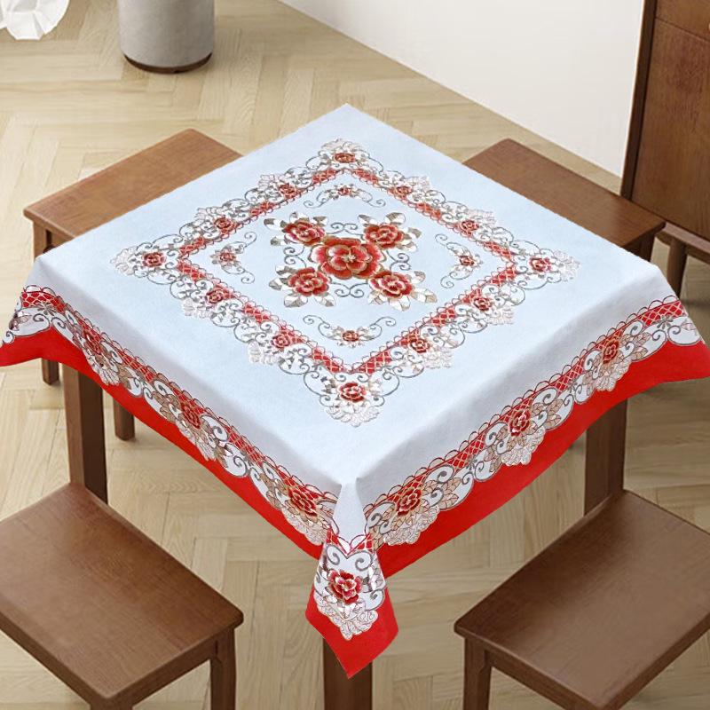 

Скатерть из ПВХ класса люкс высшего качества: Водонепроницаемый, маслостойкий и устойчивый к ожогам, новый китайский стиль для круглых столов As specified