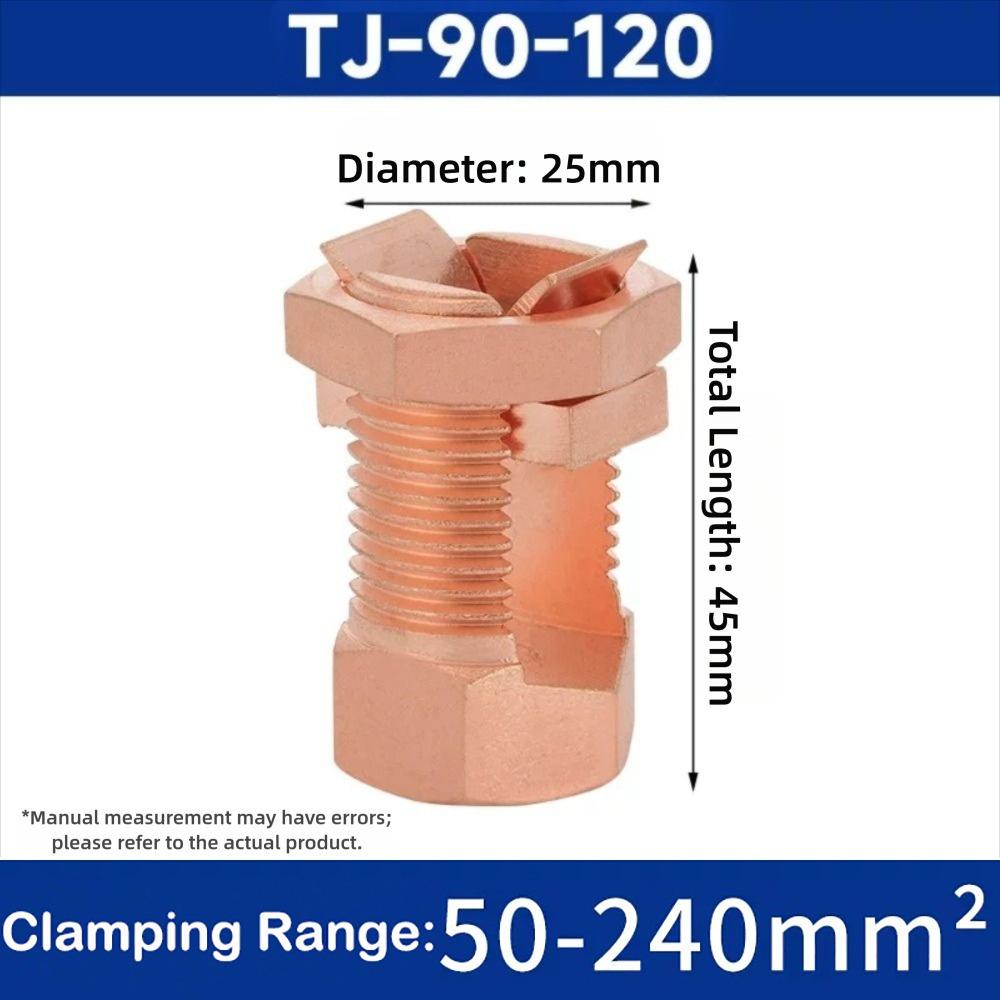 New TJ Series Split Bolt Connector Sturdy Durable Copper Split Bolt Screw Terminal