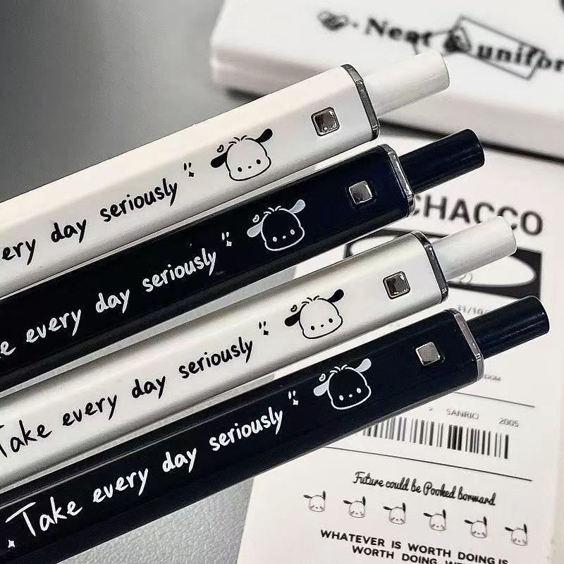 Adorable Push-Button Square Gel Pen - Xiaohongshu Inspired, Stylish Student Practice Pen, 0.5mm Black Ink
